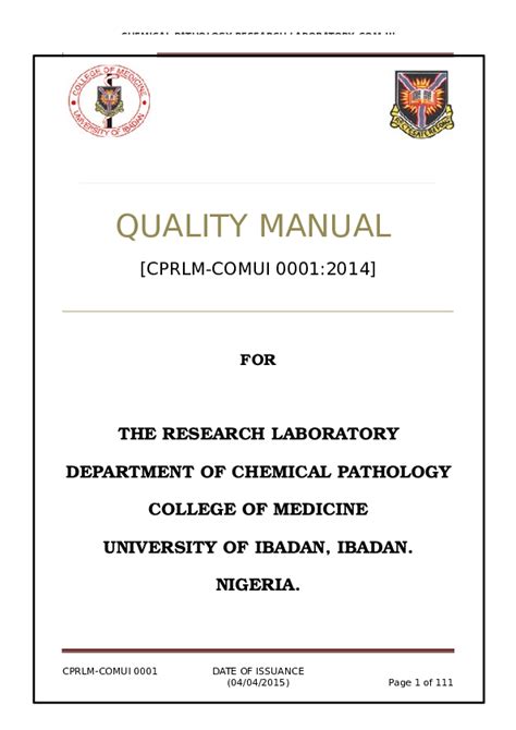 laboratory quality manual pdf